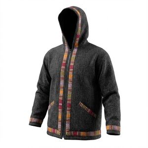 Handwoven Hooded Jacket – Boho Ethnic Style